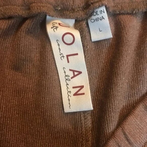 Anthropologie Dolan Two Piece Crop Top Shorts Set L NWOT Brown Shimmer Lounge - Picture 8 of 12